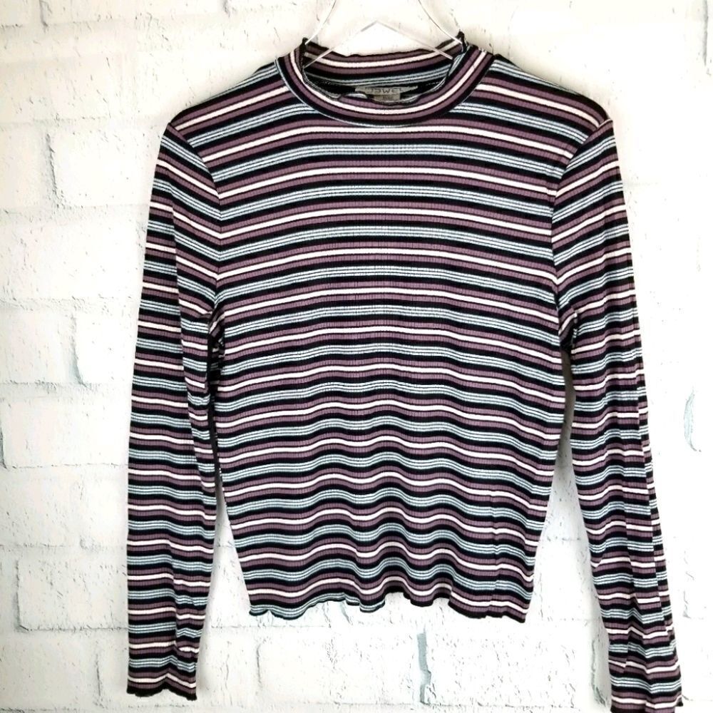 NWOT. JEWEL Long Sleeve Striped Top. Size L.